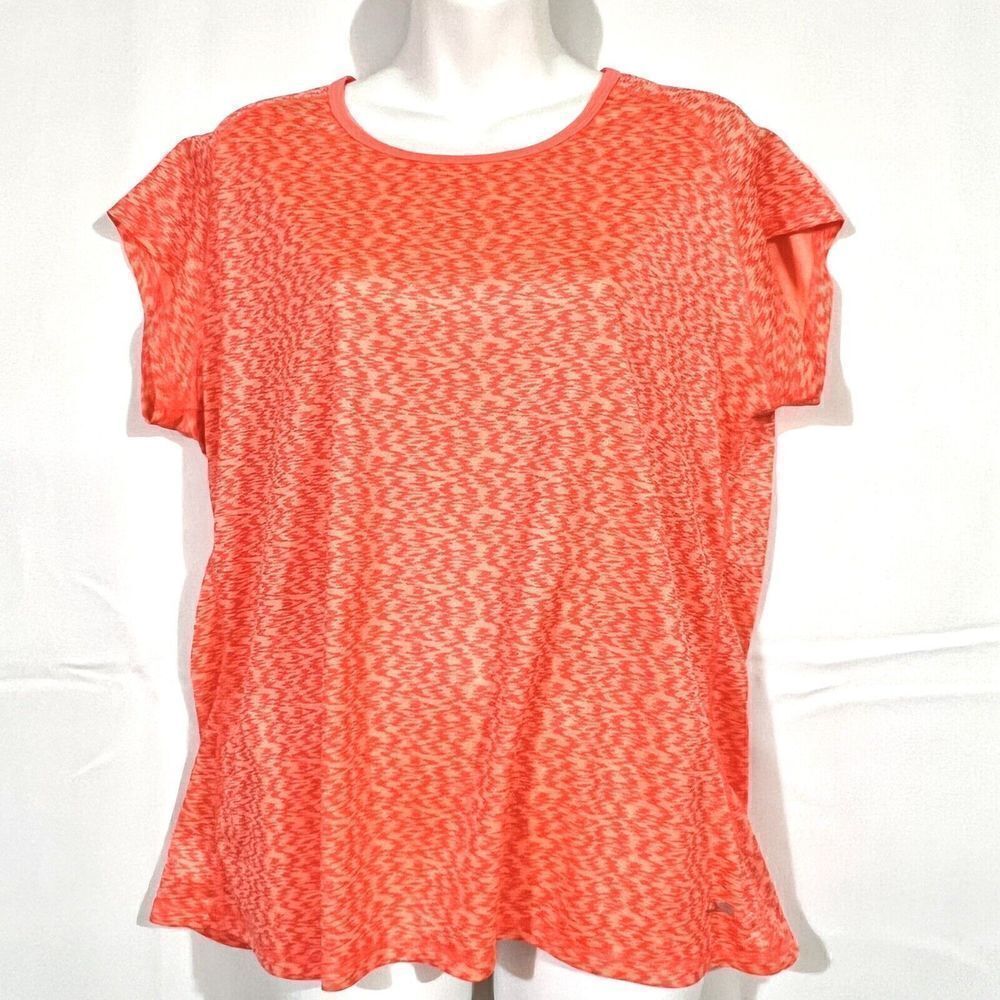 C9 Champion XL TG Womens Top Orange Short Athletic Activewear Sports DuoDry 0658
